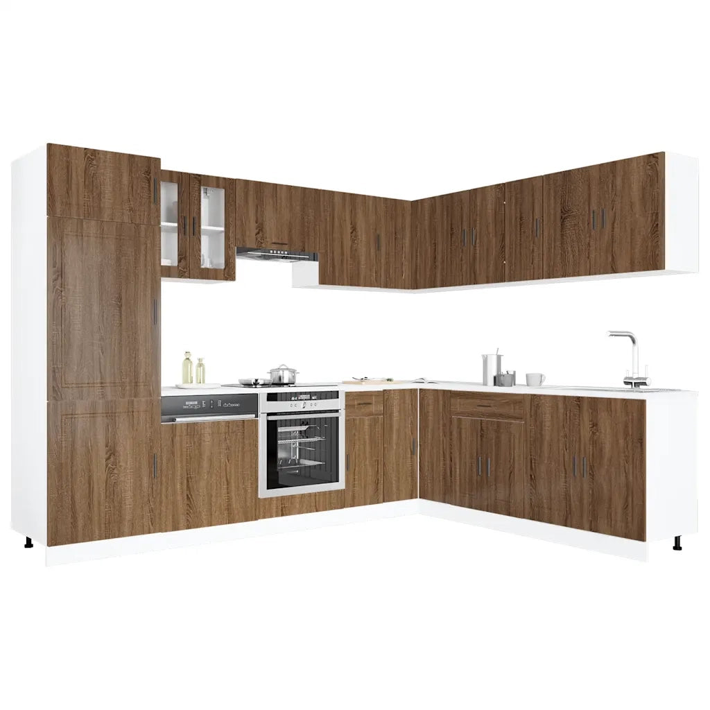 Set Mobili da Cucina 14 pz Porto Rovere Marrone in Truciolato 3314998