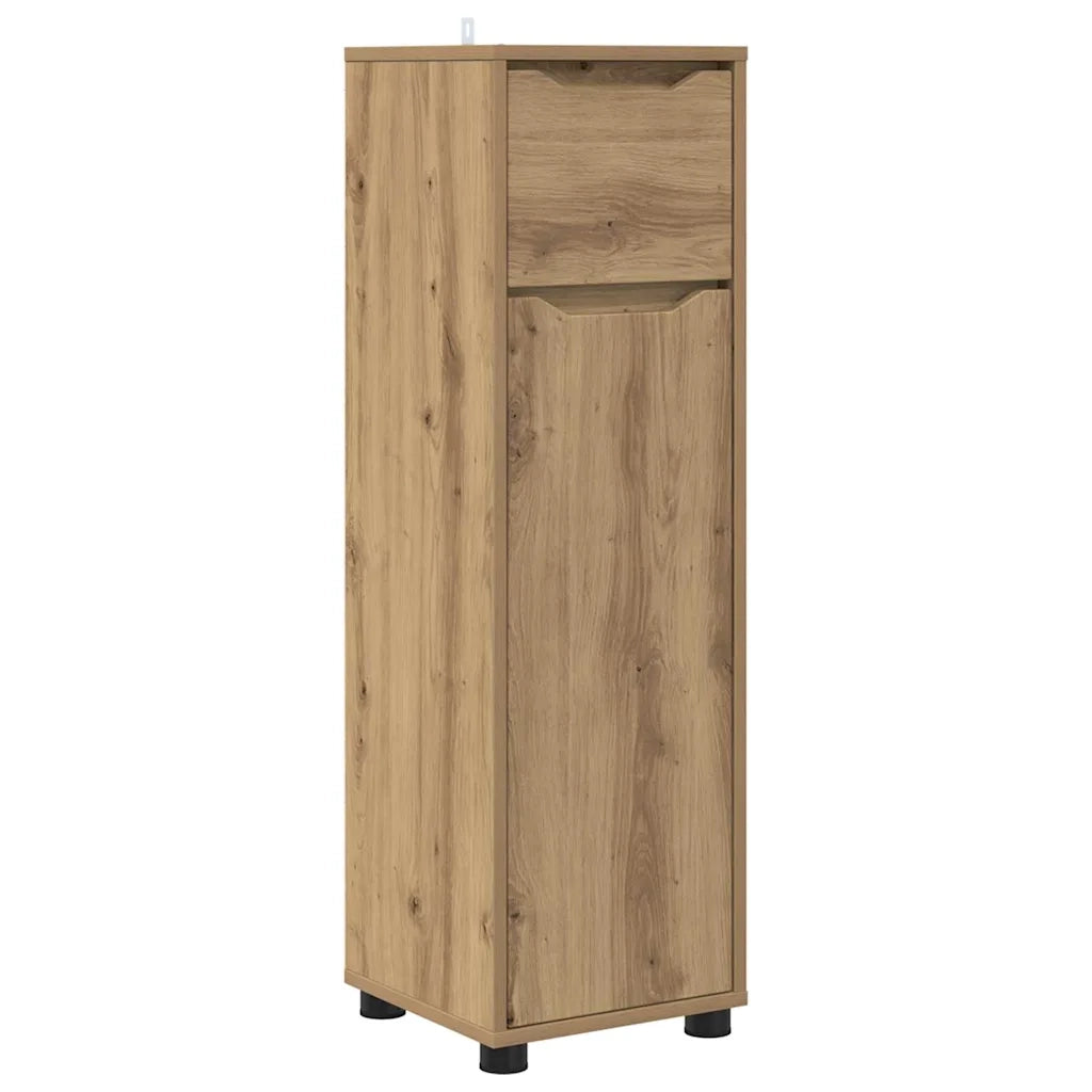 Mobile da Bagno | Armadio da bagno con porta Rovere artigianale 30,5 x 30 x 101 cm