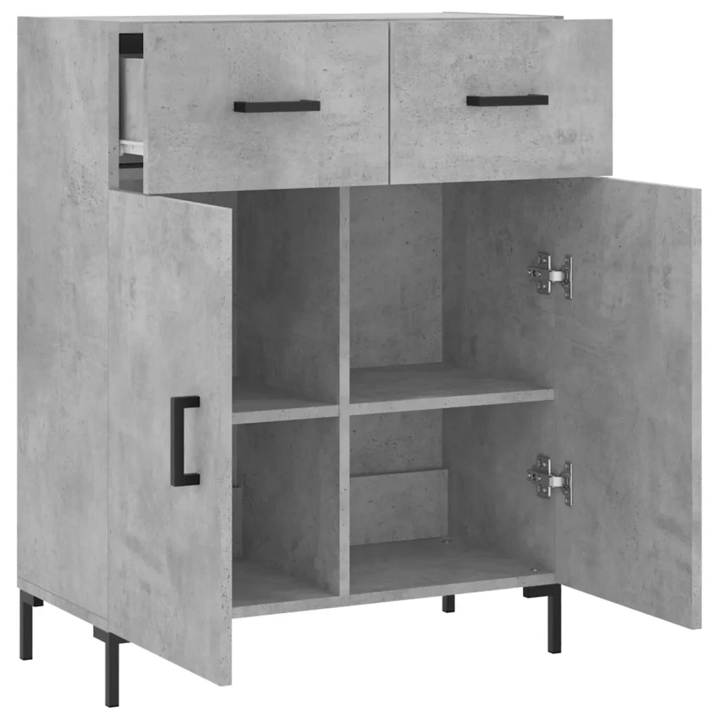 Credenza-Buffet-Armadio da cucina Grigio Cemento 69,5x34x90 cm in Legno Multistrato 168659