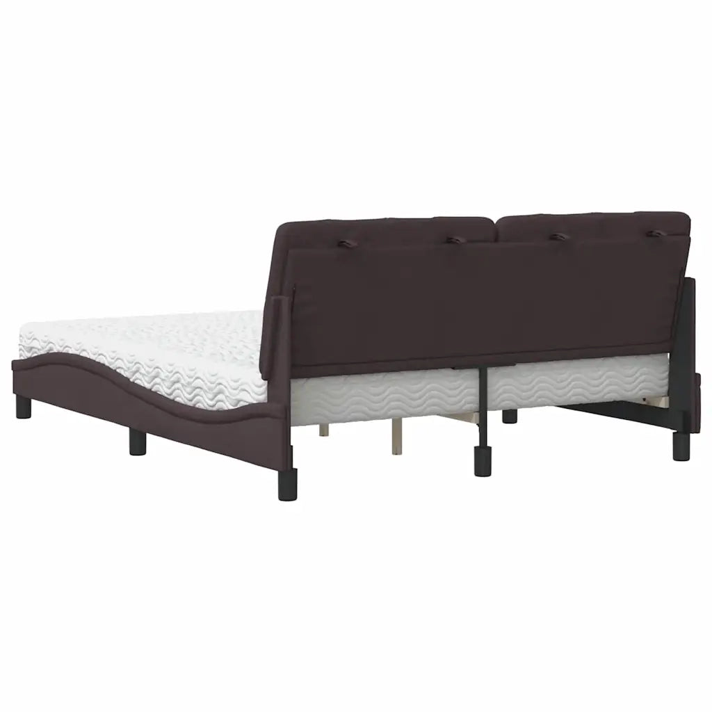 Letto con Materasso Marrone Scuro 160x200cm Tessuto 3310751