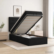 Letto ottomano con materasso Nero 80 x 200 cm Tessuto 3457447