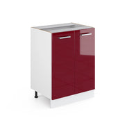 Vicco Base universale Rosso bordeaux lucido 60 cm con ante, senza piano di lavoro
