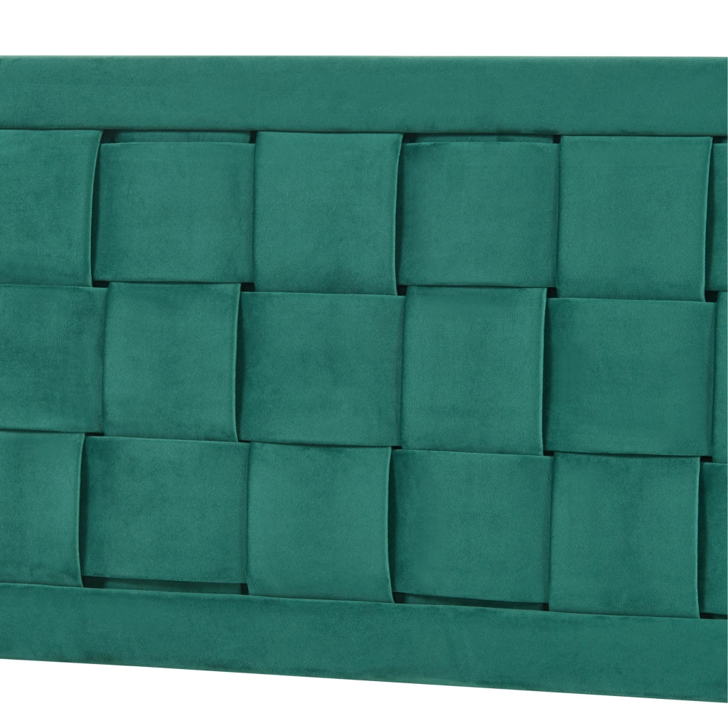 Testiera Imbottita Tervo da Parete per Letto Francese 140 x 50 cm - Verde [en.casa]