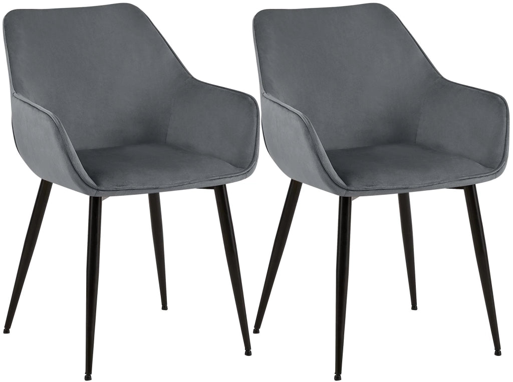 2er Set Esszimmerstuhl Vessa Samt