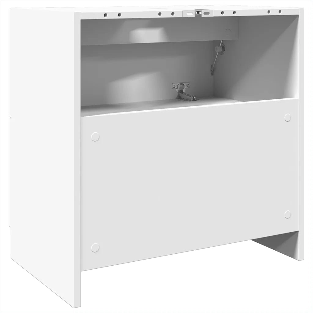 Mobiletto moderno per lavabo da bagno con pratico contenitore 59 x 37 x 59 cm legno composito bianco 02_0049531