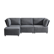 Divano modulare - configurazione libera e funzione letto - in tessuto - grigio scuro
