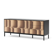 Vicco Lowboard Nero/quercia 150 x 60 cm con 3 cassetti