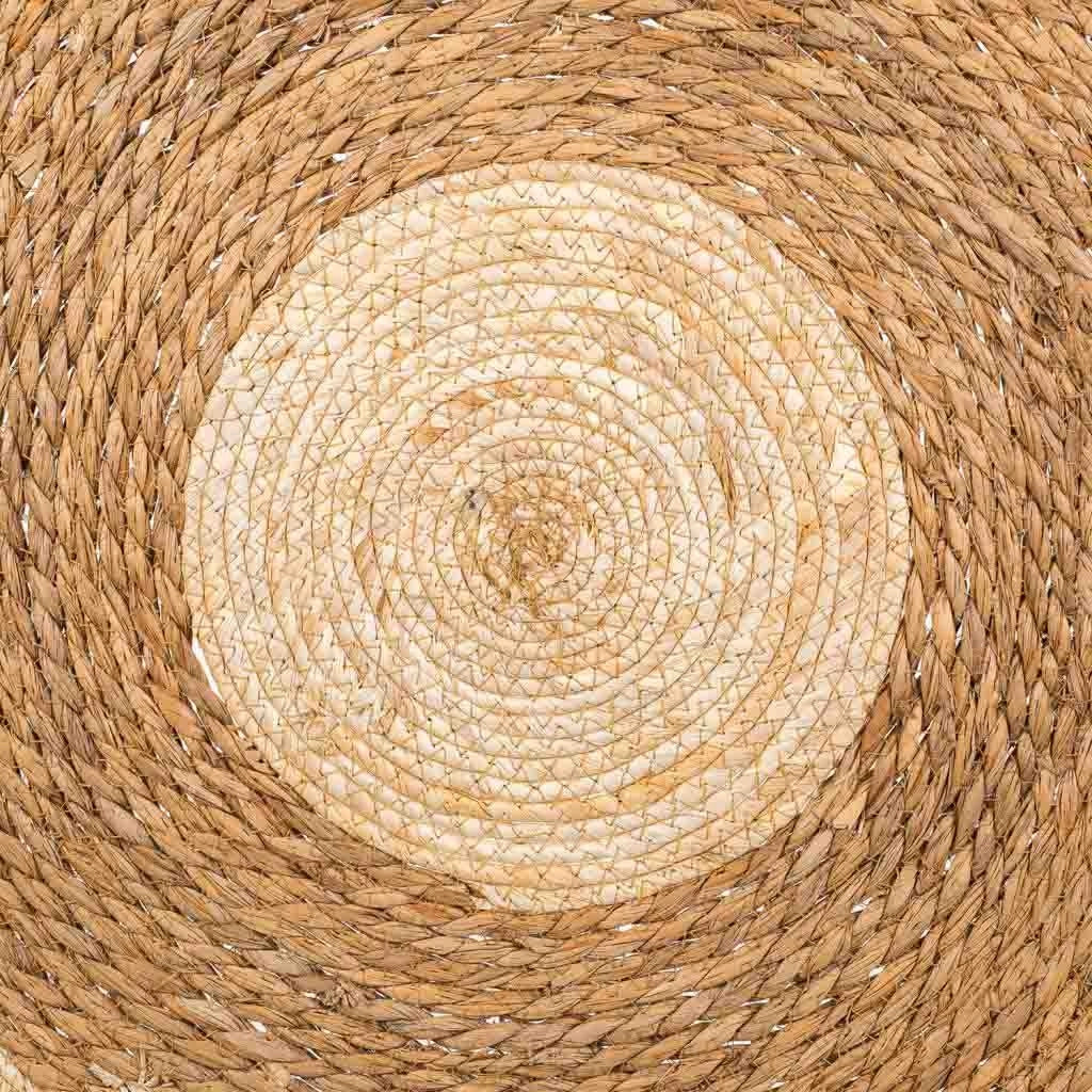 Tappeto marrone in fibra naturale intrecciato a mano d120x1h