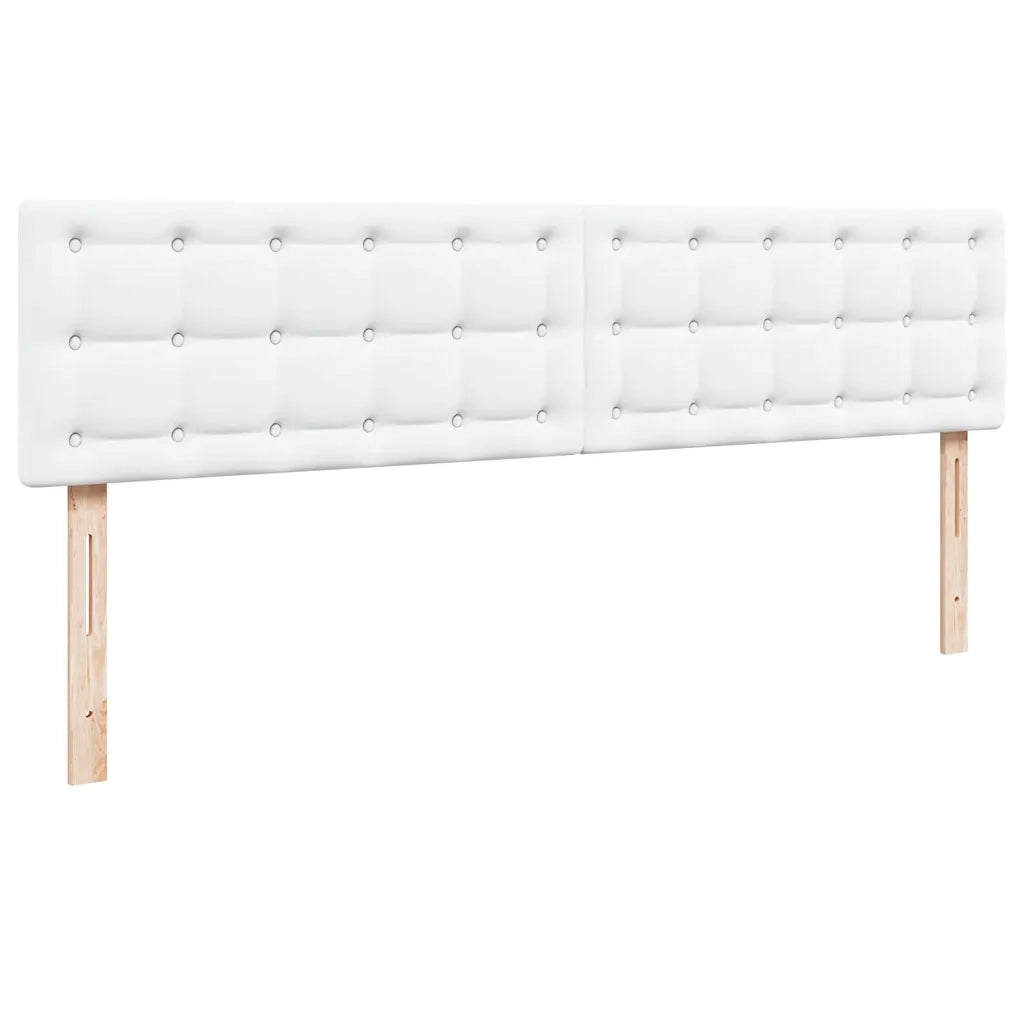 Struttura Letto Pouf con Materasso Bianco 160x200 cm Similpelle 3311314