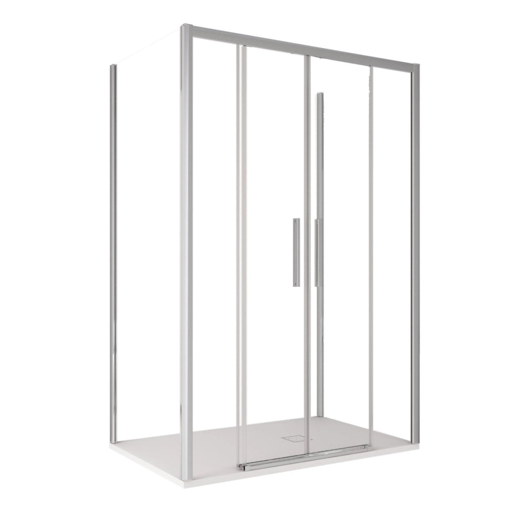Box doccia tre lati scorrevole cristallo 6mm h195 lagoa-trio, misura 80x170x80
