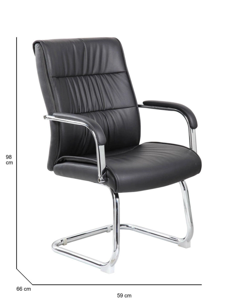 Sedia da ufficio Decimo, Seduta sala da attesa con braccioli per ufficio, Seduta ergonomica da attesa, 66x59h98 cm, Nero
