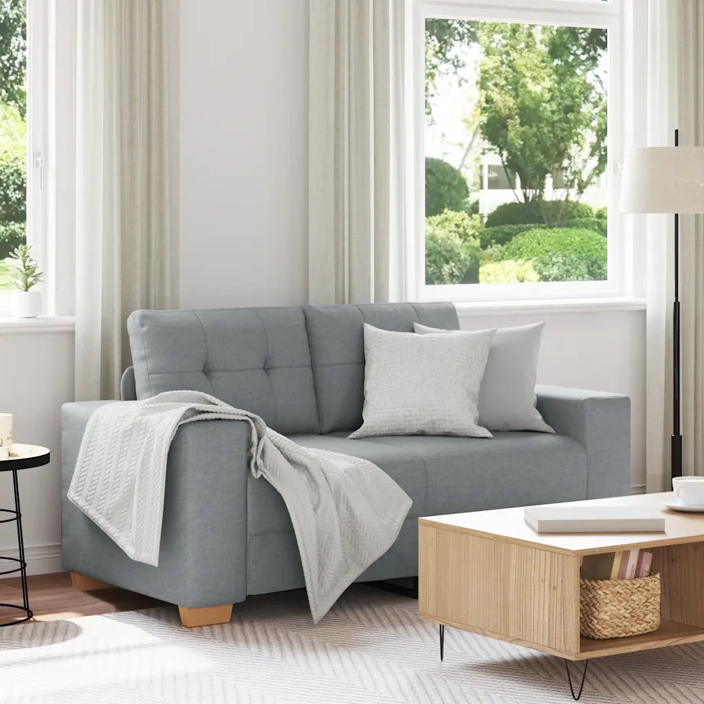 vidaXL Divano Divanetto Grigio Chiaro 120 cm in Tessuto