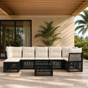Set Divano da Giardino 8 pz Nero polyrattan 3434299