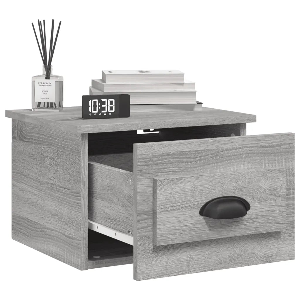 Comodino a Parete Grigio Sonoma 41,5x36x28 cm 816388