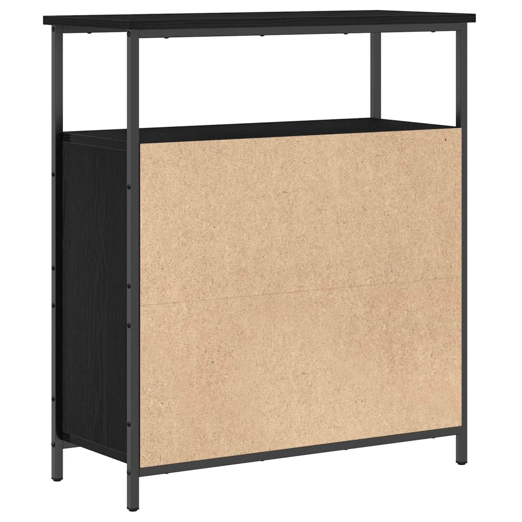 Credenza | Madia | Buffet da pranzo | Armadio da pranzo Rovere Nero 70 x 30 x 80 cm Legno multistrato