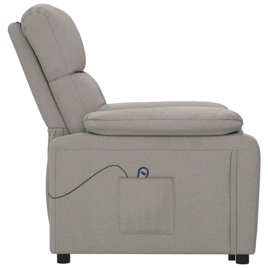 Poltrona | Sedia Relax Elettrica Reclinabile Tortora in Tessuto