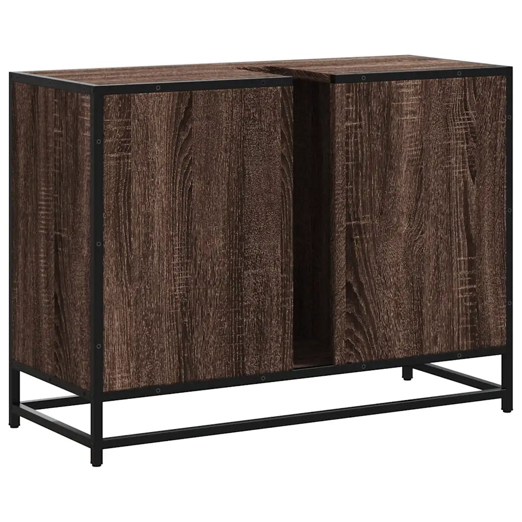 Mobile Lavabo Bagno Rovere Marrone 60x30x60cm Legno Multistrato