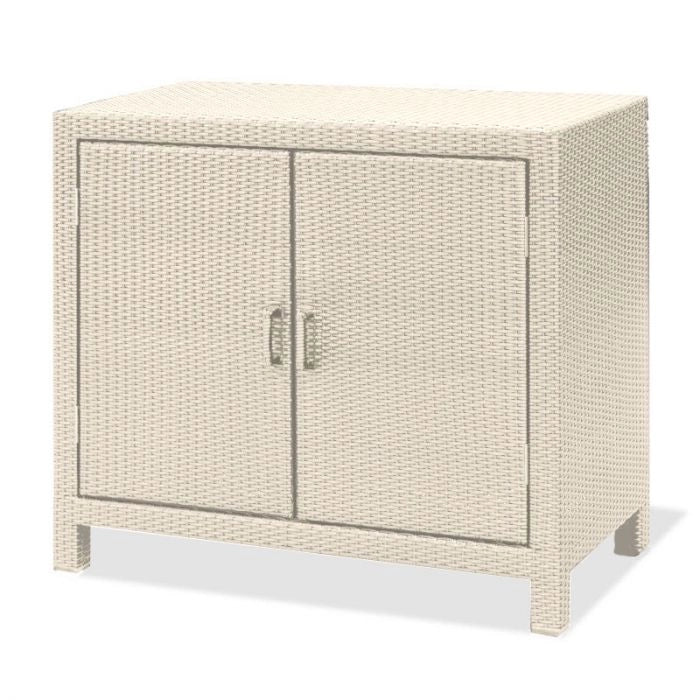 Armadio da esterno in wicker 100x50xH80 cm, con 2 ante e ripiani - Armadio Da Esterno In Wicker 100x50xh80 Cm, Con 2 Ante E Ripiani Colore White (bianco Decapato) Colore: Java, Materiale: wicker