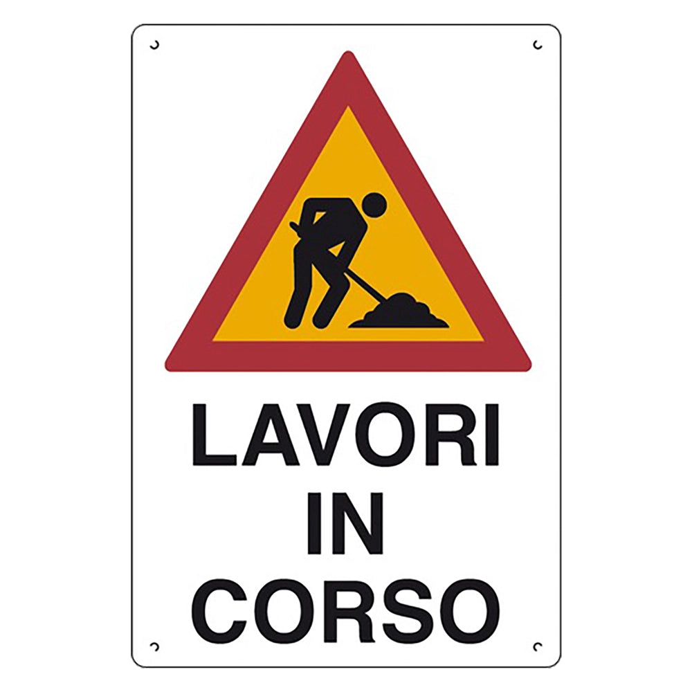 CARTELLO 'LAVORI IN CORSO' cm 40 x 60- 10 pezzi  - EUROSIGNALS