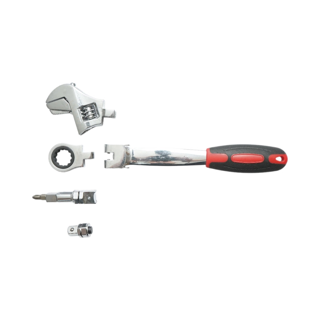 Set di chiavi a cricchetto ad anello 8-19 mm, chiave regolabile, esagonale, dritta, punte a croce 26 pezzi