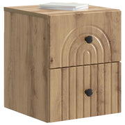 Comodino | Armadio da Notte | Mobiletto da notte a muro Rovere Artigianale 33 x 34,5 x 40 cm