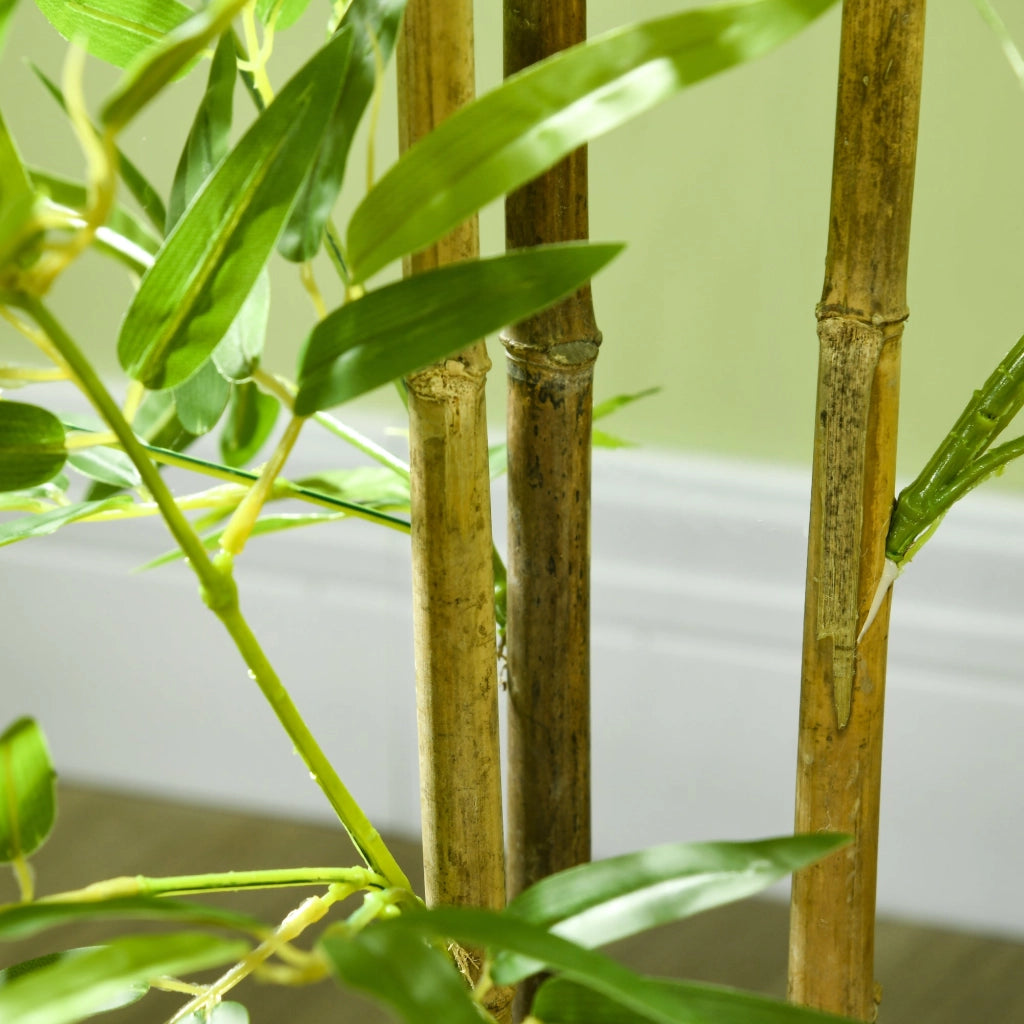 Pianta Artificiale di Bambù da Interno H120 cm con Vaso Verde