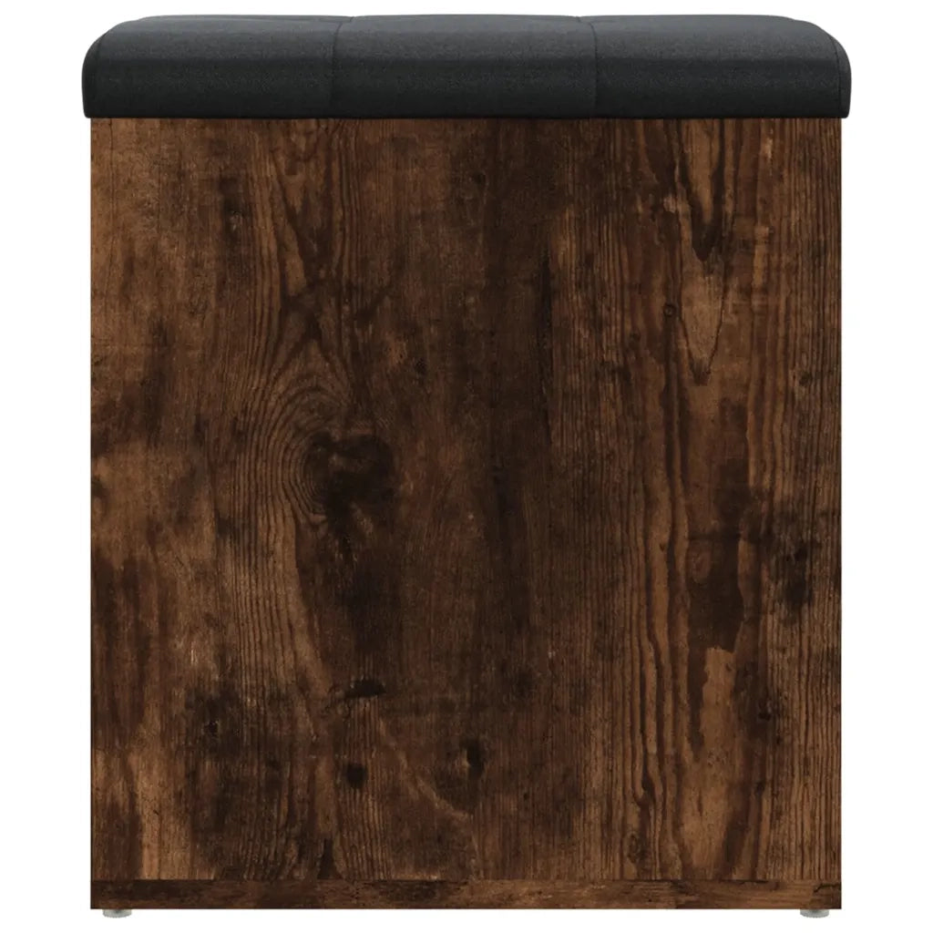 Panca Portaoggetti-Sgabello-Panca con Contenitore Rovere Fumo 42x42x45 cm Legno Multistrato