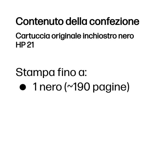 HP Cartuccia originale inchiostro nero 21