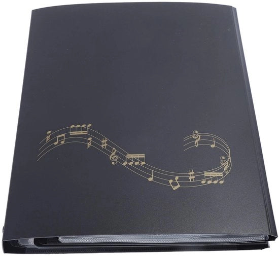 Taccuino per partiture - Organizzatore di cartelle musicali - Giocare la musica - Scocca idrorepellente opaca - 52 fogli - Nero