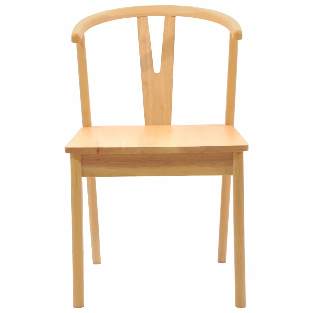 Sedia da pranzo 2 pz | Sedie da cucina Naturale Legno di gomma solido