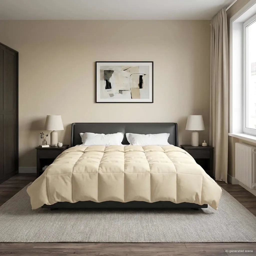 Duvet Estivo Trapuntato Crema 220 x 260 cm Microfibra