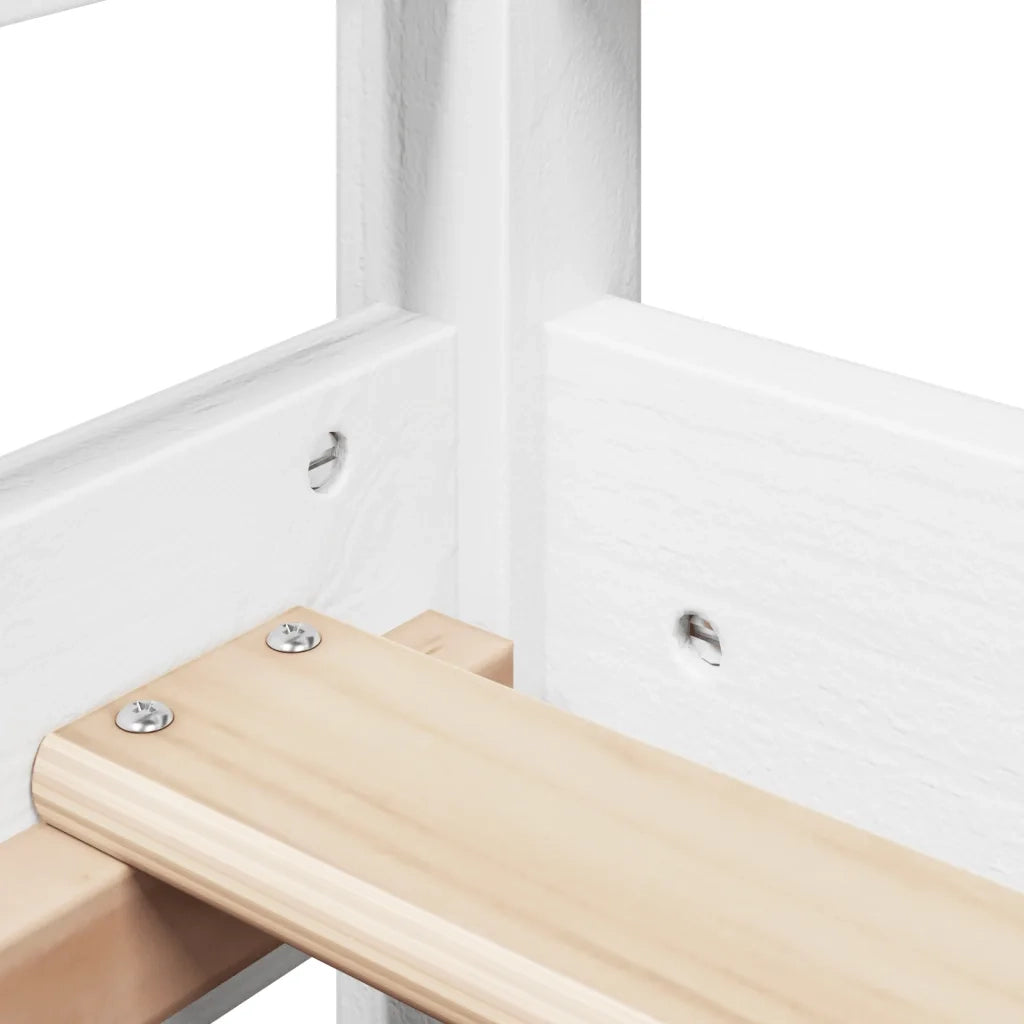Dormeuse con Tetto 80x200 cm Bianco in Legno Massello di Pino 3282291
