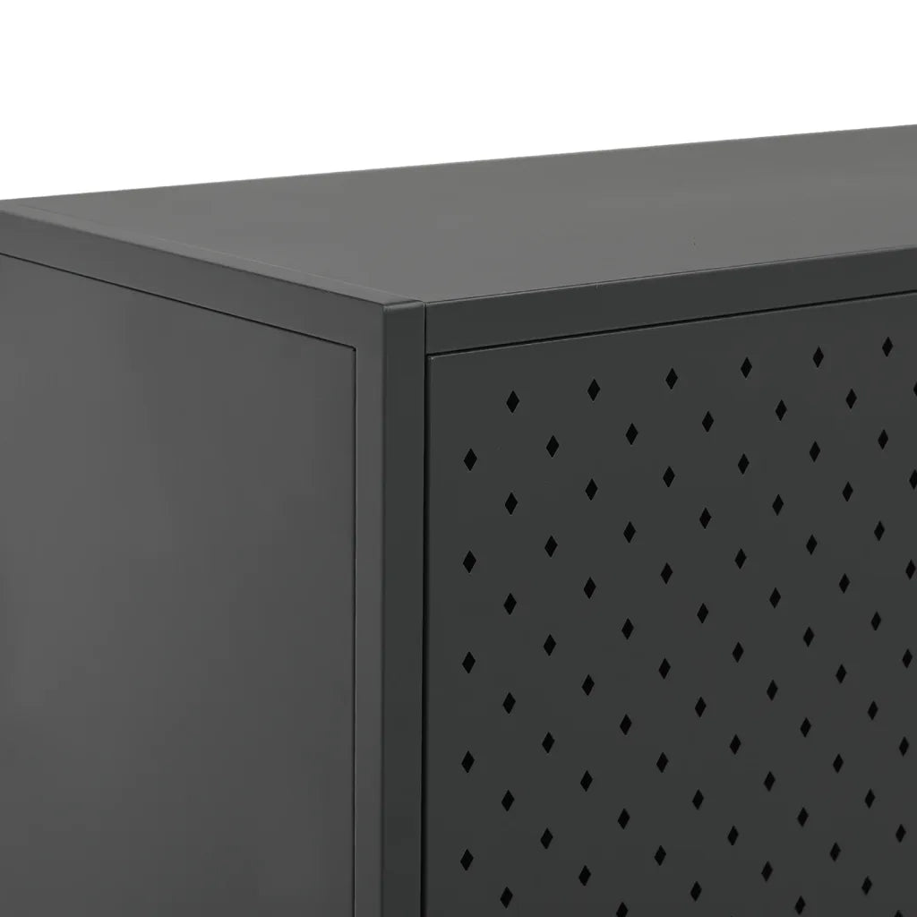 Credenza Alta Antracite 80x35x135 cm in Acciaio 335879