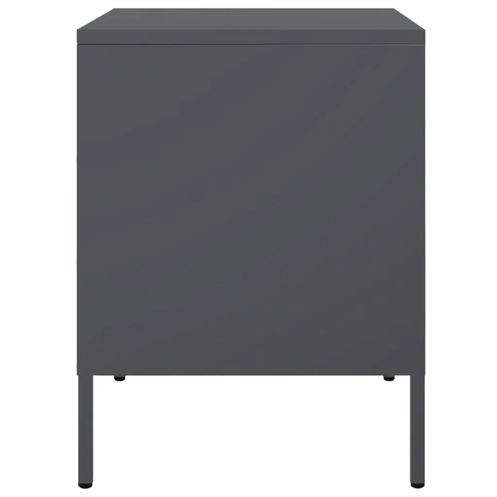 Comodini 2 pz-Set di 2 Tavolino da notte Antracite 36x39x50,5 cm in Acciaio 937457