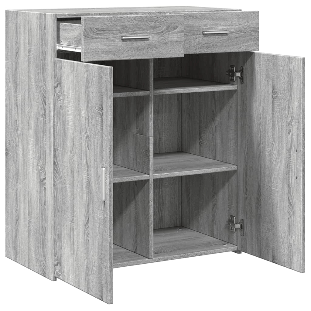 Buffet credenza cassettiera armadio mobile contenitore organizer cucina soggiorno Sonoma 80 x 42,5 x 93 cm legno ingegnerizzato grigio 02_0036541