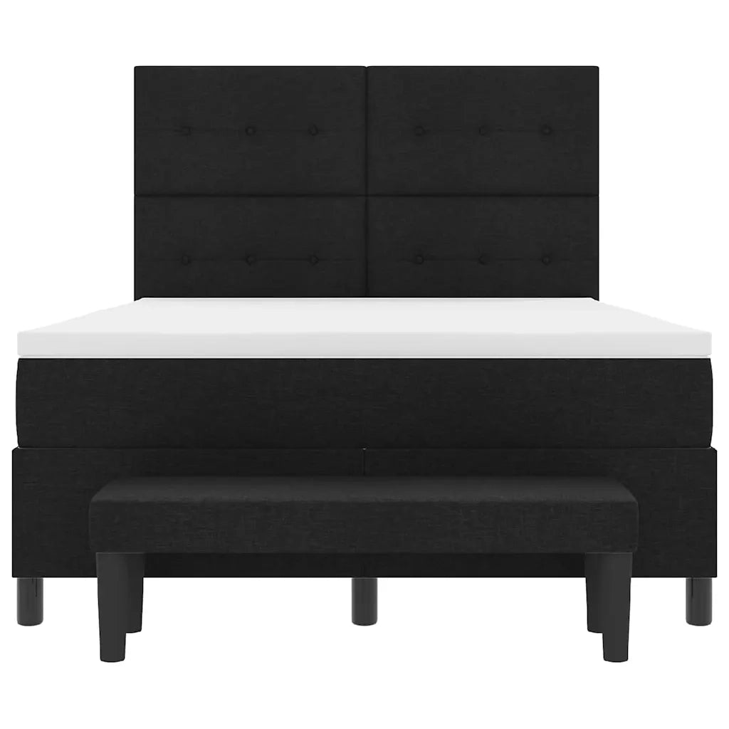Letto a molle con materasso Nero 140 x 190 cm Tessuto 3344067