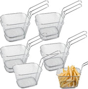 Set di presentazione alimentare in acciaio inossidabile a 10 pezzi - piccoli contenitori per fritture con maniglia - ideali per snack - finitura lucida