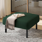 Pouf poggiapiedi in velluto a coste con struttura in metallo; 56 x 51 x 39 cm; verde smeraldo