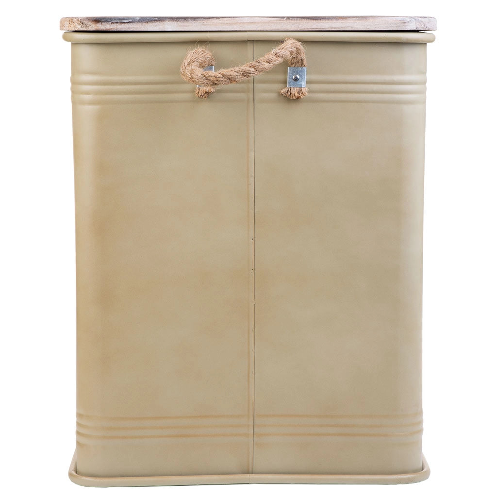 Cesto biancheria metallo stampato beige 41x41x52