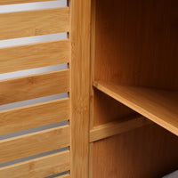 Mobiletto Bagno 2 Ripiani 2 Ante 60x30x120 cm in Bambù