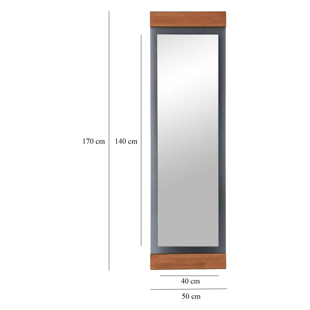 Lanzada, Specchio Forma Rettangolare, 50x170h cm Marrone Rovere