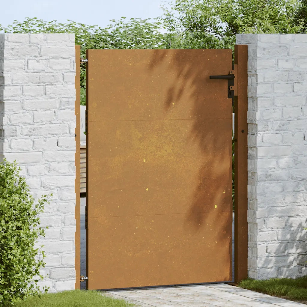 Cancello da giardino 100x125 cm in acciaio Corten 153264