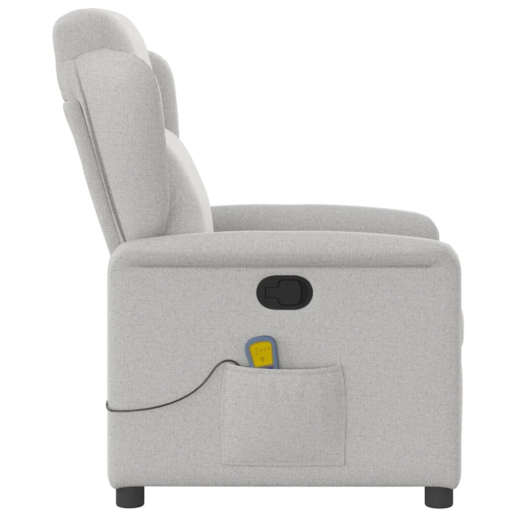 Poltrona Massaggiante Reclinabile Grigio Nuvola in Tessuto 4015595