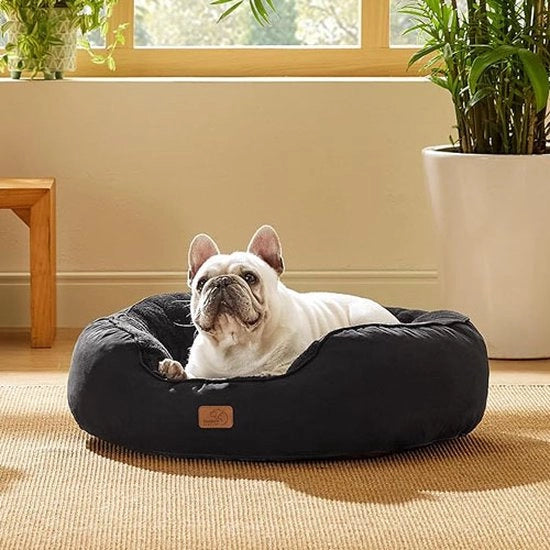 Letto per Gatti 76 x 61 x 20 cm - Con Cuscino Interno Bifacciale - Posto di Sonno Ideale per Gatti o Piccoli Cani - Nero