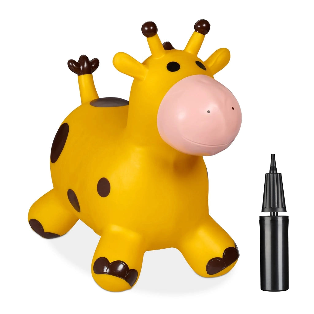 Giocattolo saltarello a forma di giraffa interno esterno 65 x 60 x 90 cm migliora equilibrio coordinazione in PVC giallo 13_0016294