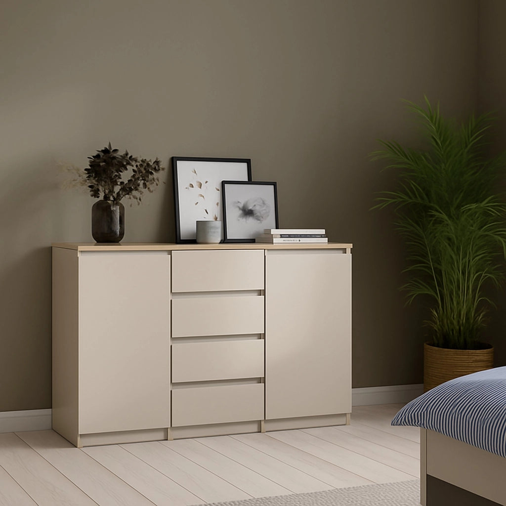 Madia Angelika, Credenza 4 Cassetti, 121x50x91h cm Beige