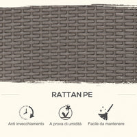 EASYCOMFORT  Set Mobili da Giardino Esterno 9 pezzi Tavolo con 4 Sedie 4 Poggiapiedi in Rattan, Grigio