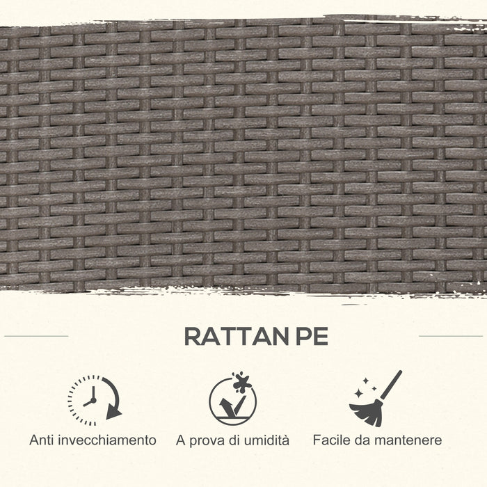 EASYCOMFORT  Set Mobili da Giardino Esterno 9 pezzi Tavolo con 4 Sedie 4 Poggiapiedi in Rattan, Grigio