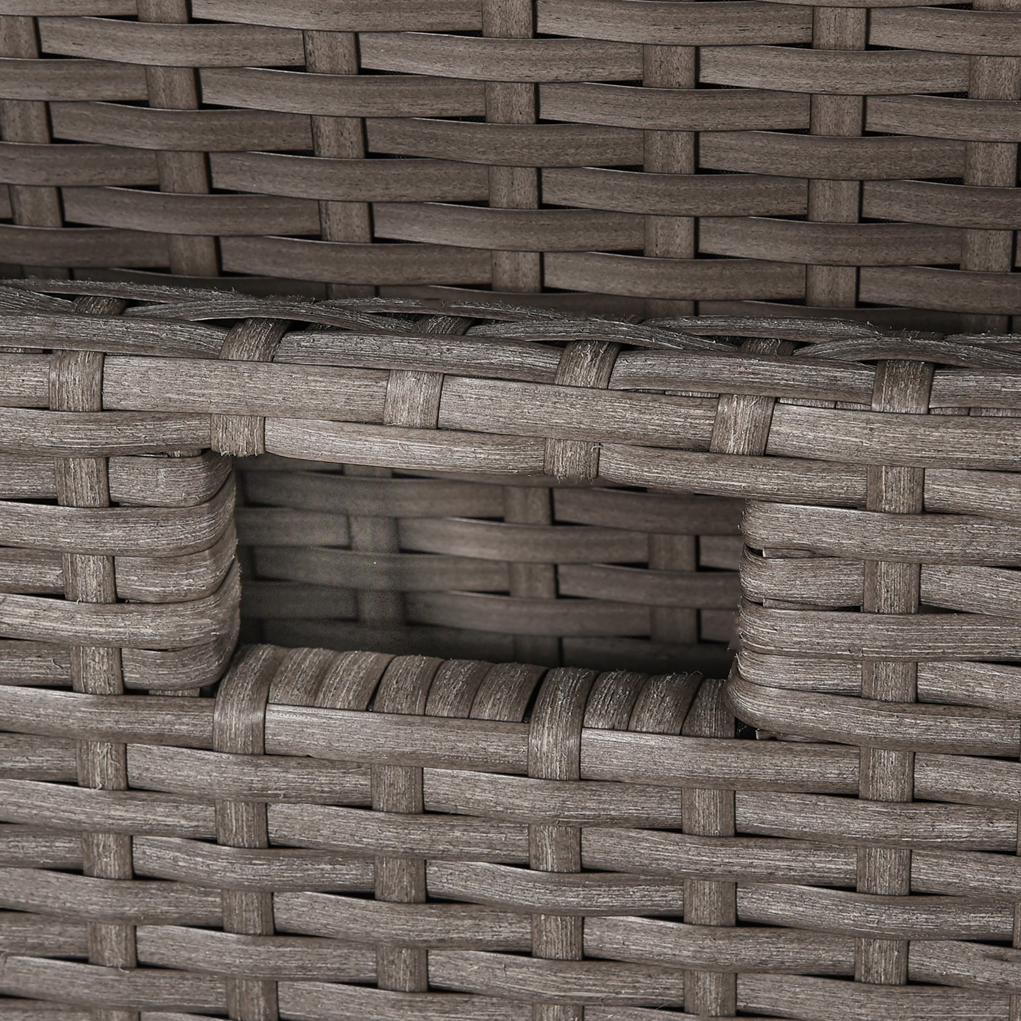 EASYCOMFORT  Set Mobili da Giardino Esterno 9 pezzi Tavolo con 4 Sedie 4 Poggiapiedi in Rattan, Grigio