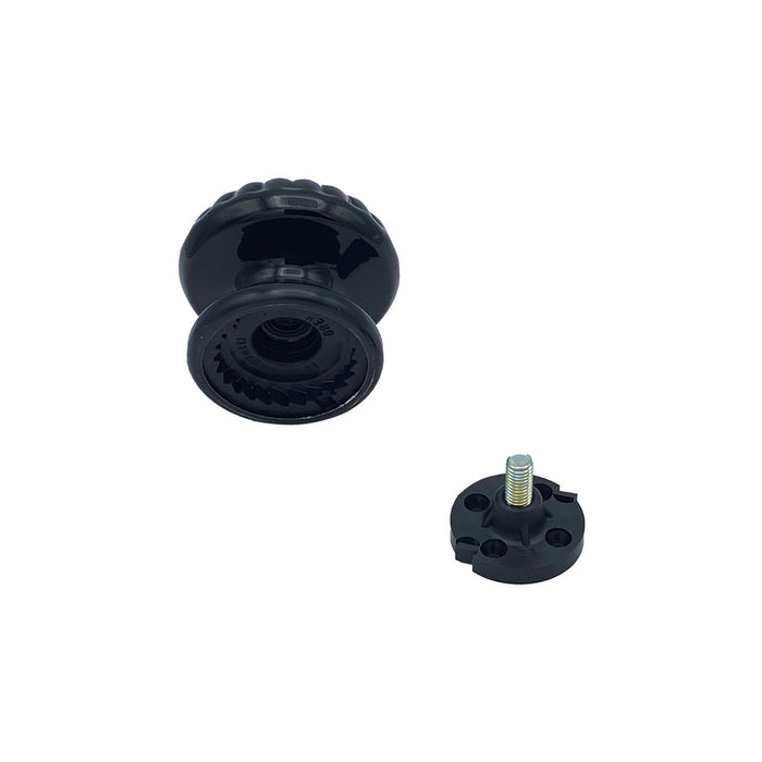 Pomolo fisso per porta SAGUATTI 861/70QB in alluminio nero lucido